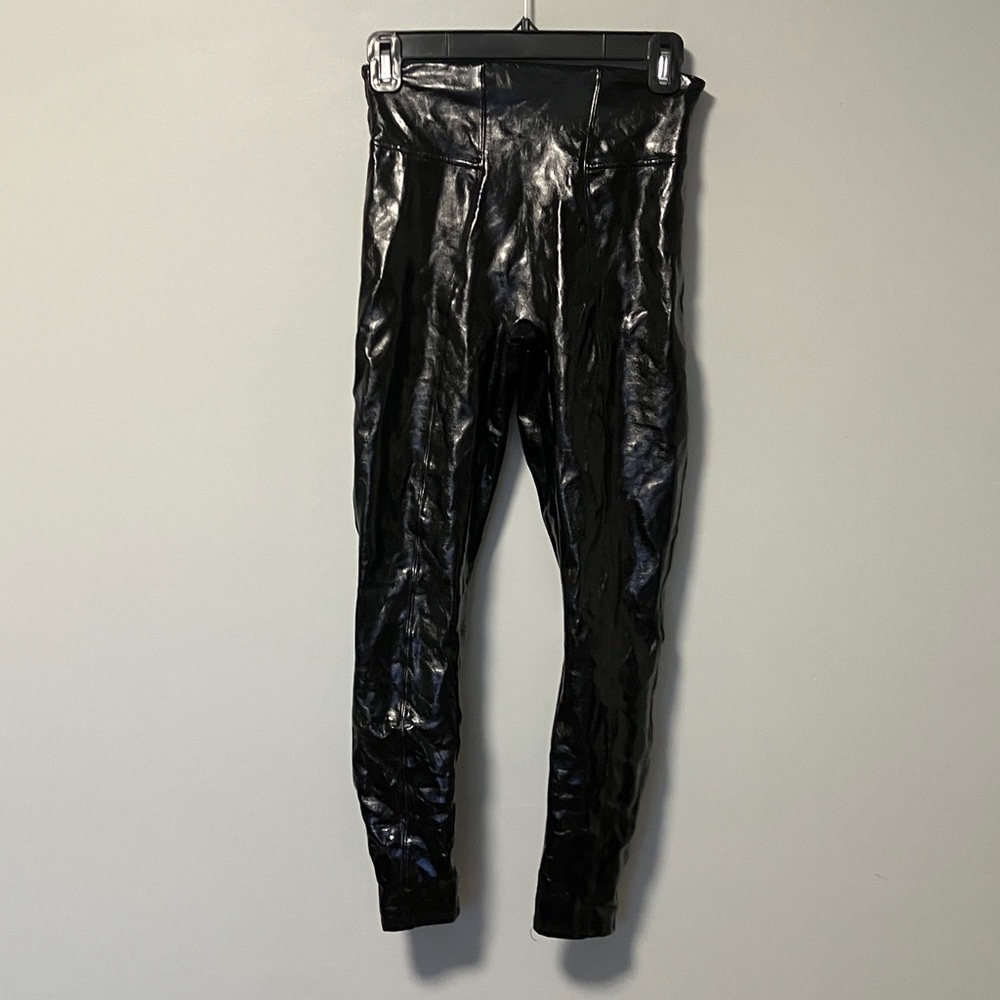 SPANX Black Patent Leggings Pants